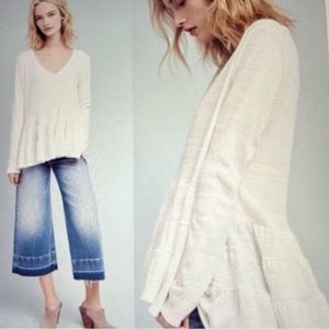 “Deletta” Thea  cottage core, coastal core long sleeve ruffled peplum top